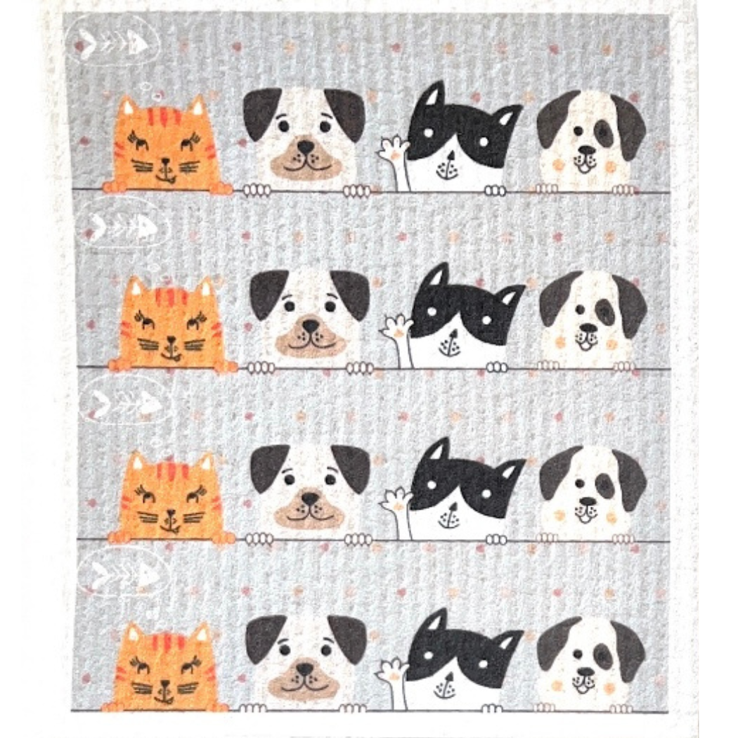 Swedish Dishcloth Canine & Feline Friends BUY 3 Get 1 & FREE shipping